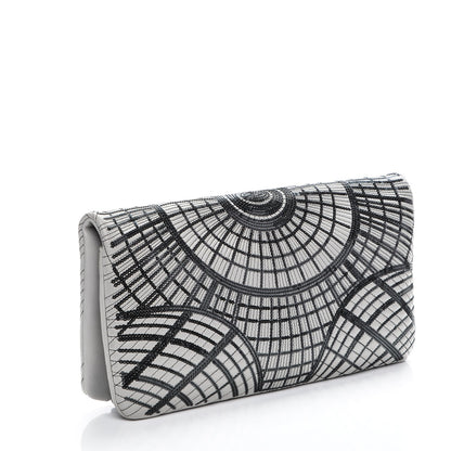 Chanel Calfskin Sequin Embellished Clutch Flap Grey Black 3 of 8