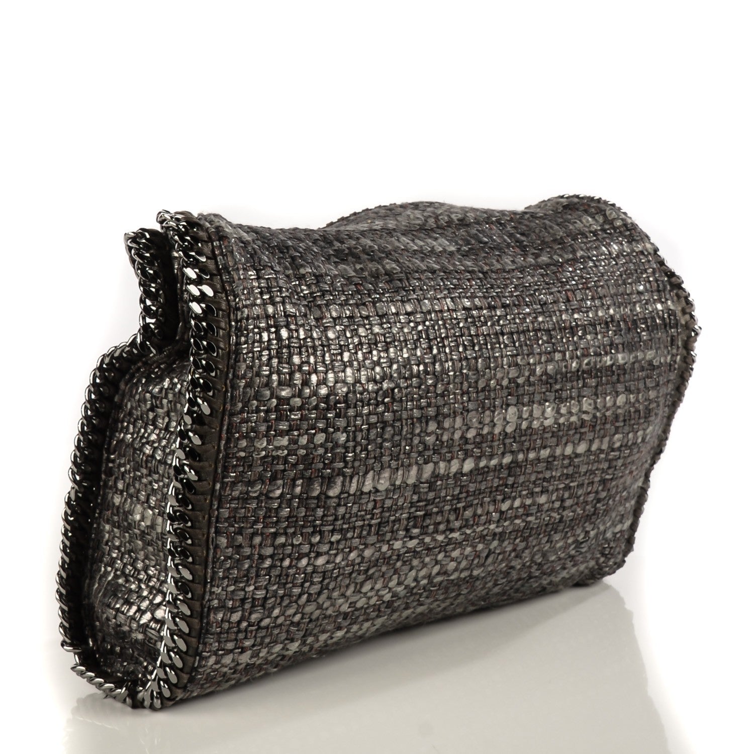 Stella McCartney Metallic Woven Boucle Falabella Pewter 3 of 6