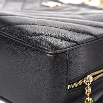 Chanel Caviar Chevron Quilted Camera Case Black 11 of 14