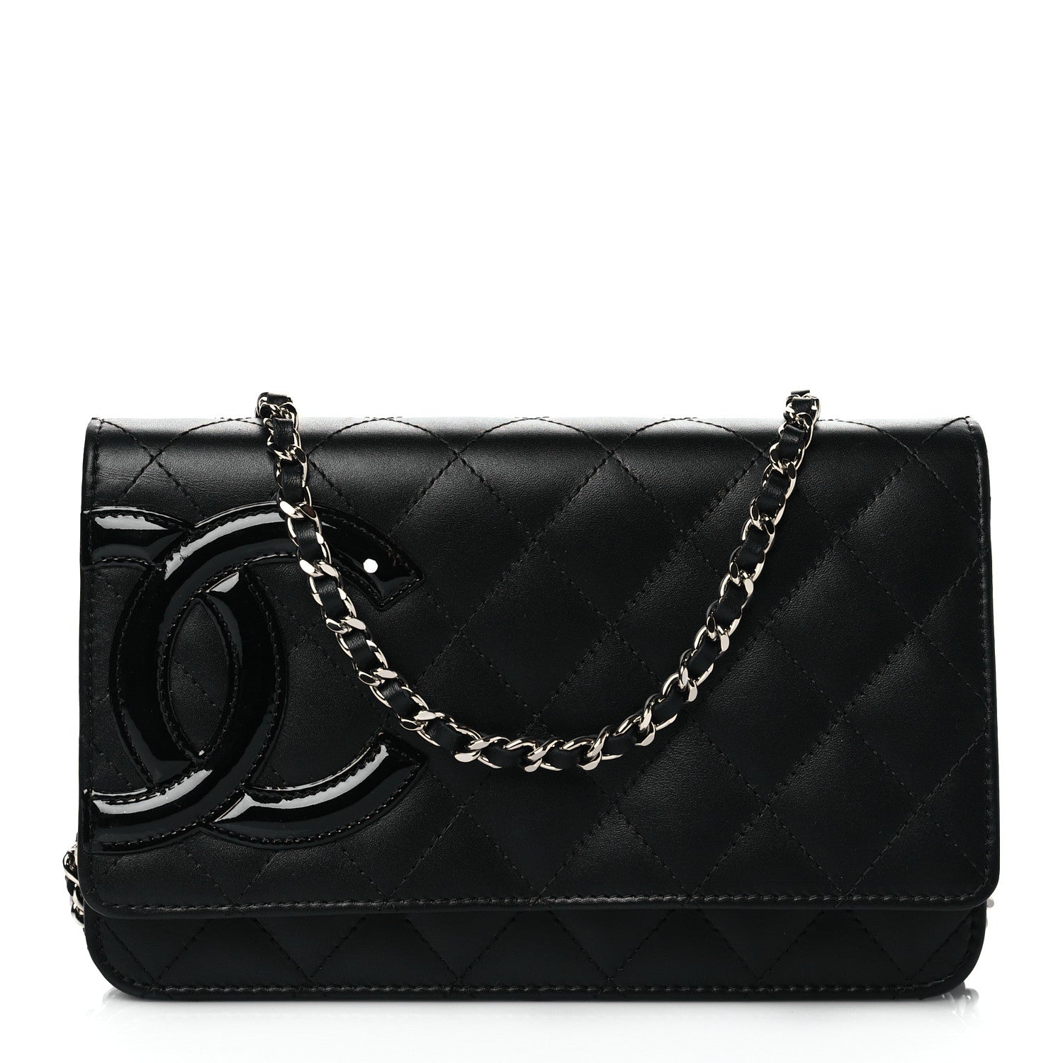 Chanel Calfskin Quilted Cambon Wallet On Chain WOC Black 1 of 12