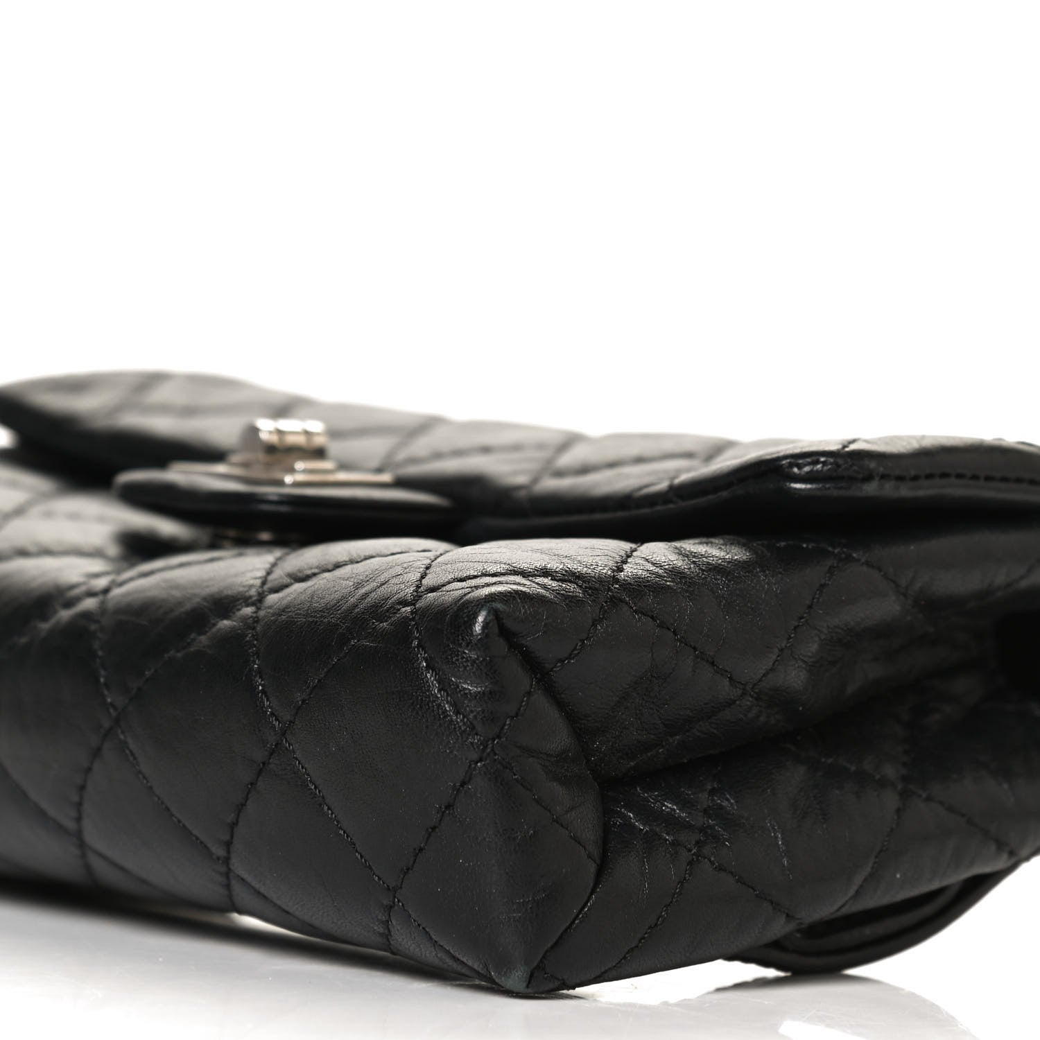 Chanel Aged Calfskin Quilted 2.55 Reissue Flap Belt Bag Clutch Black 8 of 10