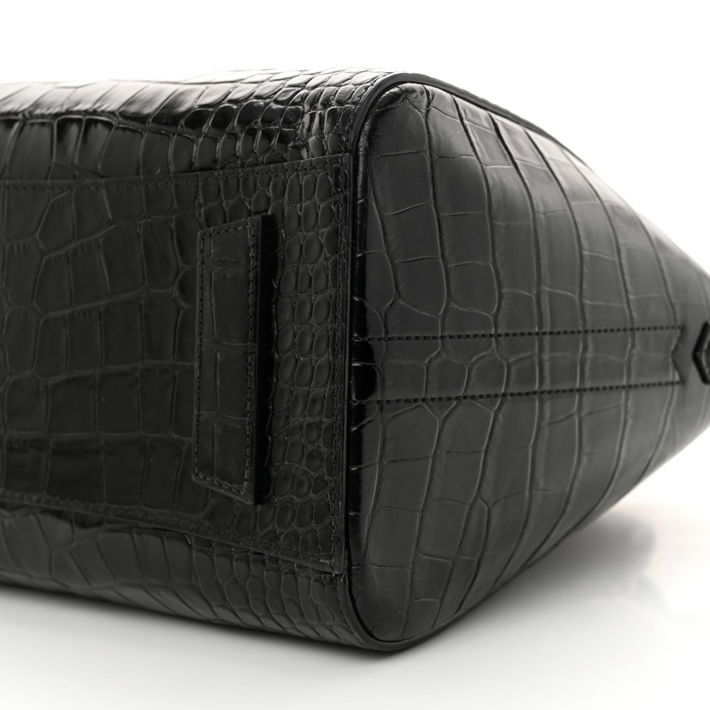 Calfskin Crocodile Embossed Small Antigona Black