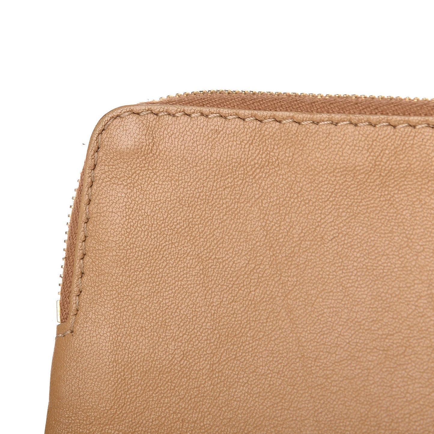 Lambskin Bi-Color Solo Clutch Pouch Nude