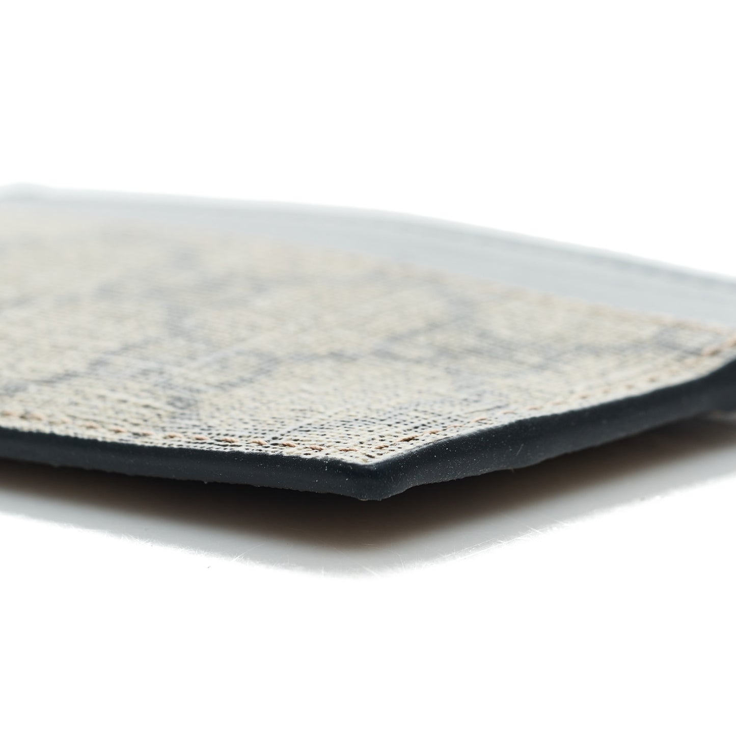 GG Supreme Monogram Calfskin Card Holder Beige Black