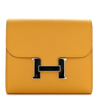 Hermes Epsom Constance Compact Passant Wallet Jaune Ambre 8 of 10