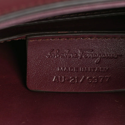 Salvatore Ferragamo Calfskin Gancini Lock Flap Crossbody Burgundy 6 of 8