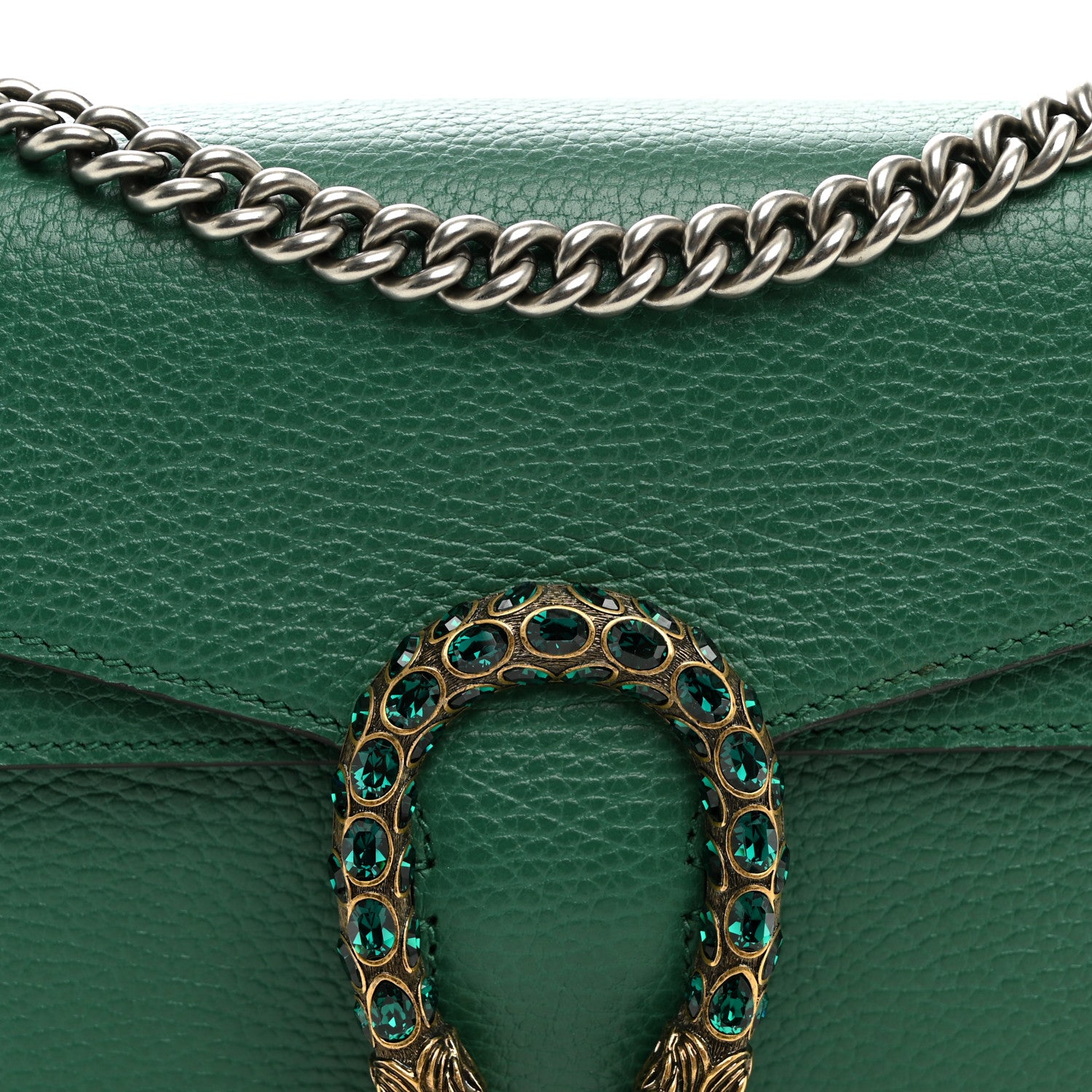 Gucci Pebbled Calfskin Small Dionysus Shoulder Bag Emerald 7 of 9