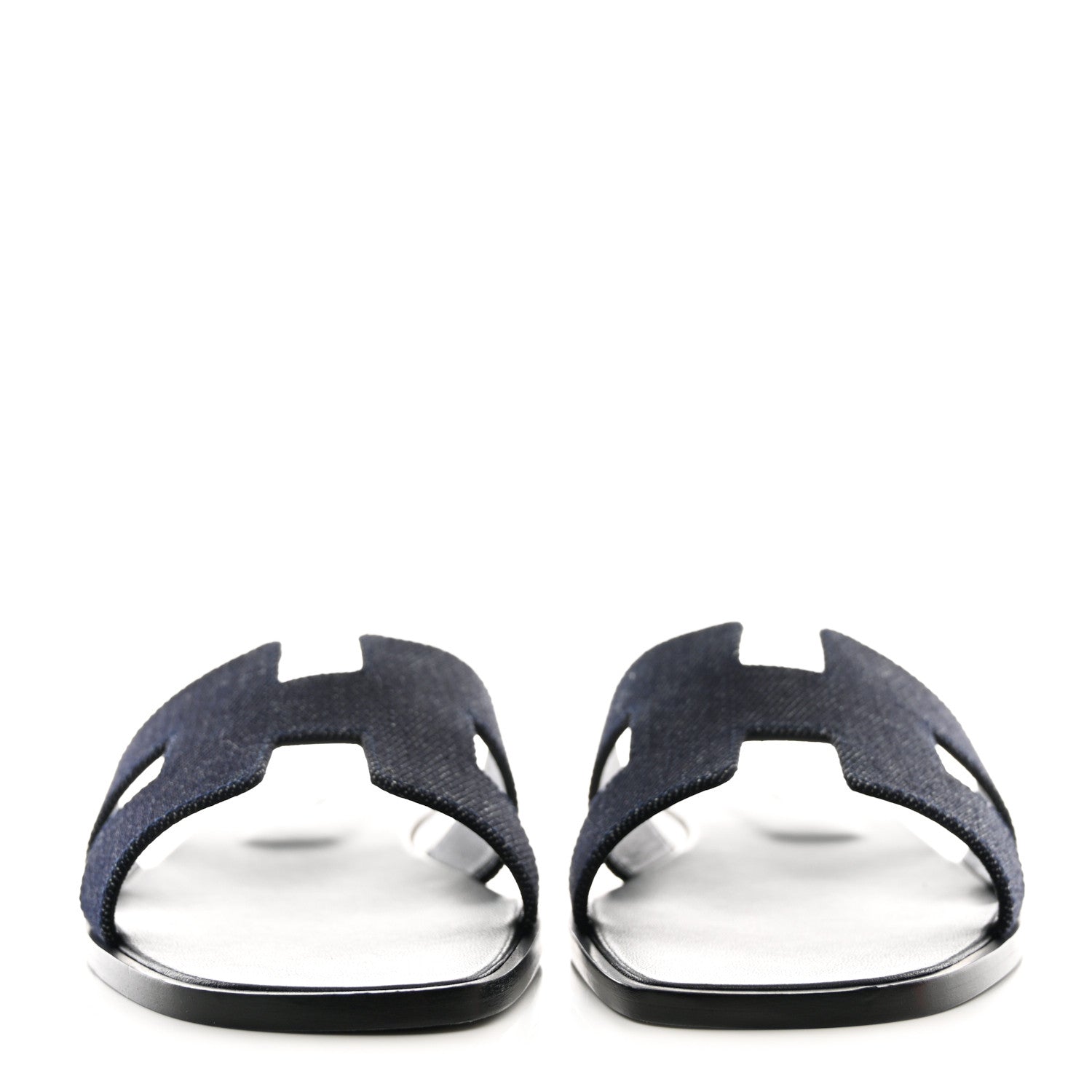 Hermes Denim Canvas Oran Sandals 39.5 Bleu Brut 2 of 9