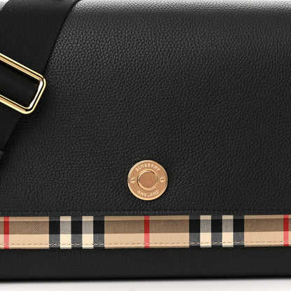 Burberry Grainy Calfskin Vintage Check Note Crossbody Bag Black 7 of 10