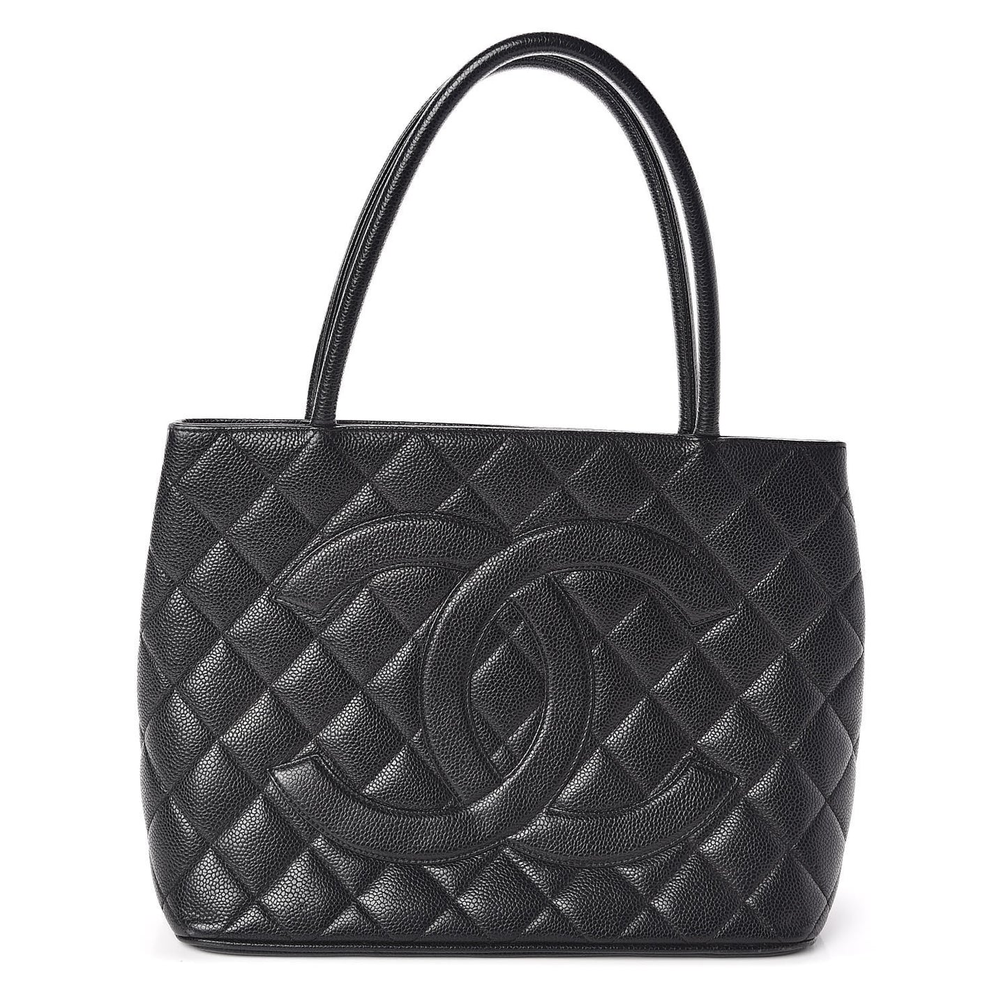 Caviar Quilted Medallion Tote Black