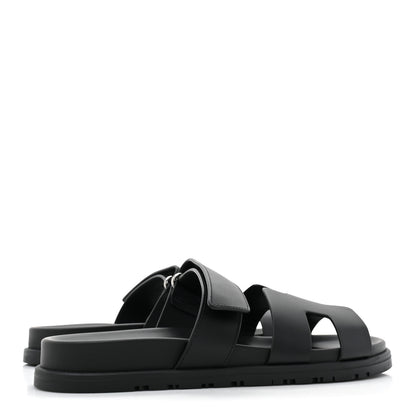 Hermes Calfskin Womens Chypre Sandals 39 Black 4 of 9