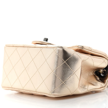 Chanel Metallic Lambskin Quilted Mini Square Flap Gold Black 9 of 9