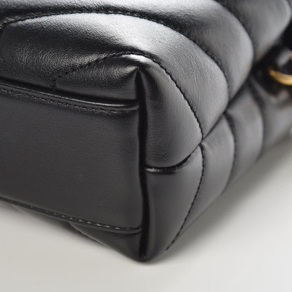Saint Laurent Calfskin Y Quilted Monogram Toy Loulou Crossbody Bag Black 6 of 10