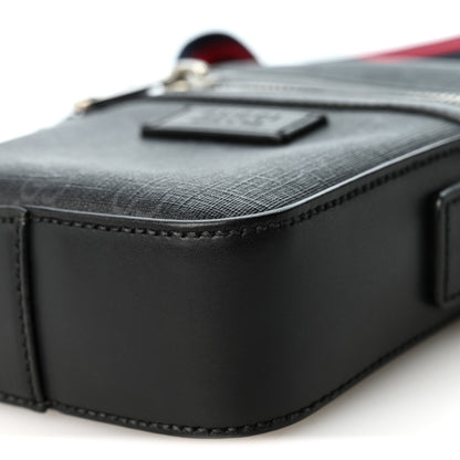 Gucci GG Supreme Monogram Appia Calfskin Web Small Camera Messenger Bag Black Grey 10 of 10