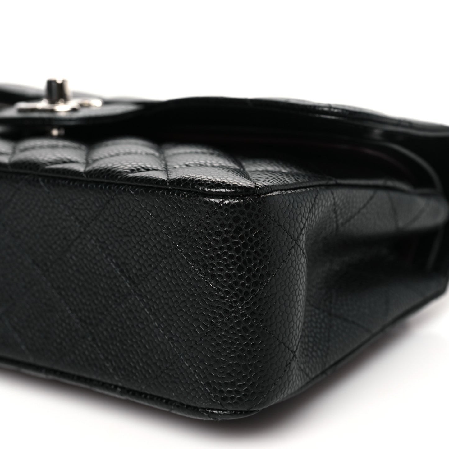 Caviar Quilted Small Double Flap Black