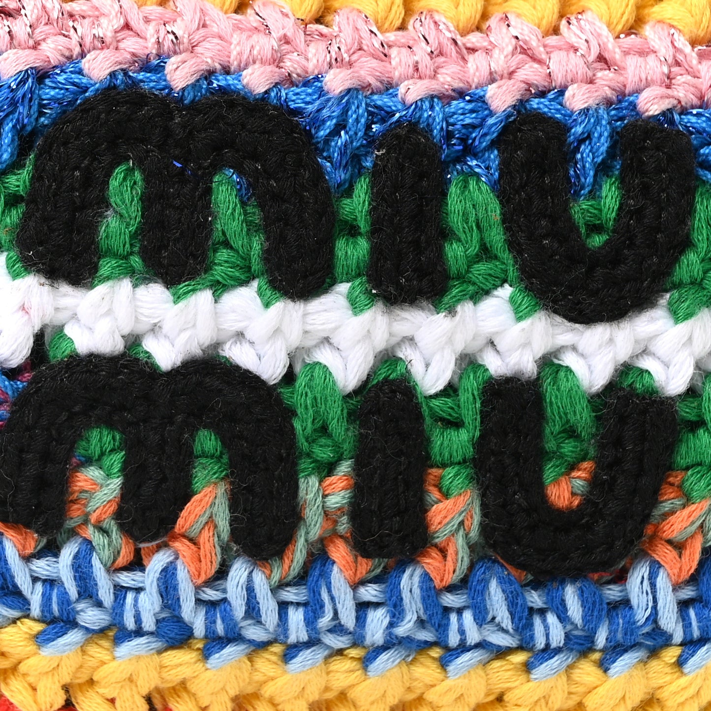 Fabric Crochet Pouch Multicolor
