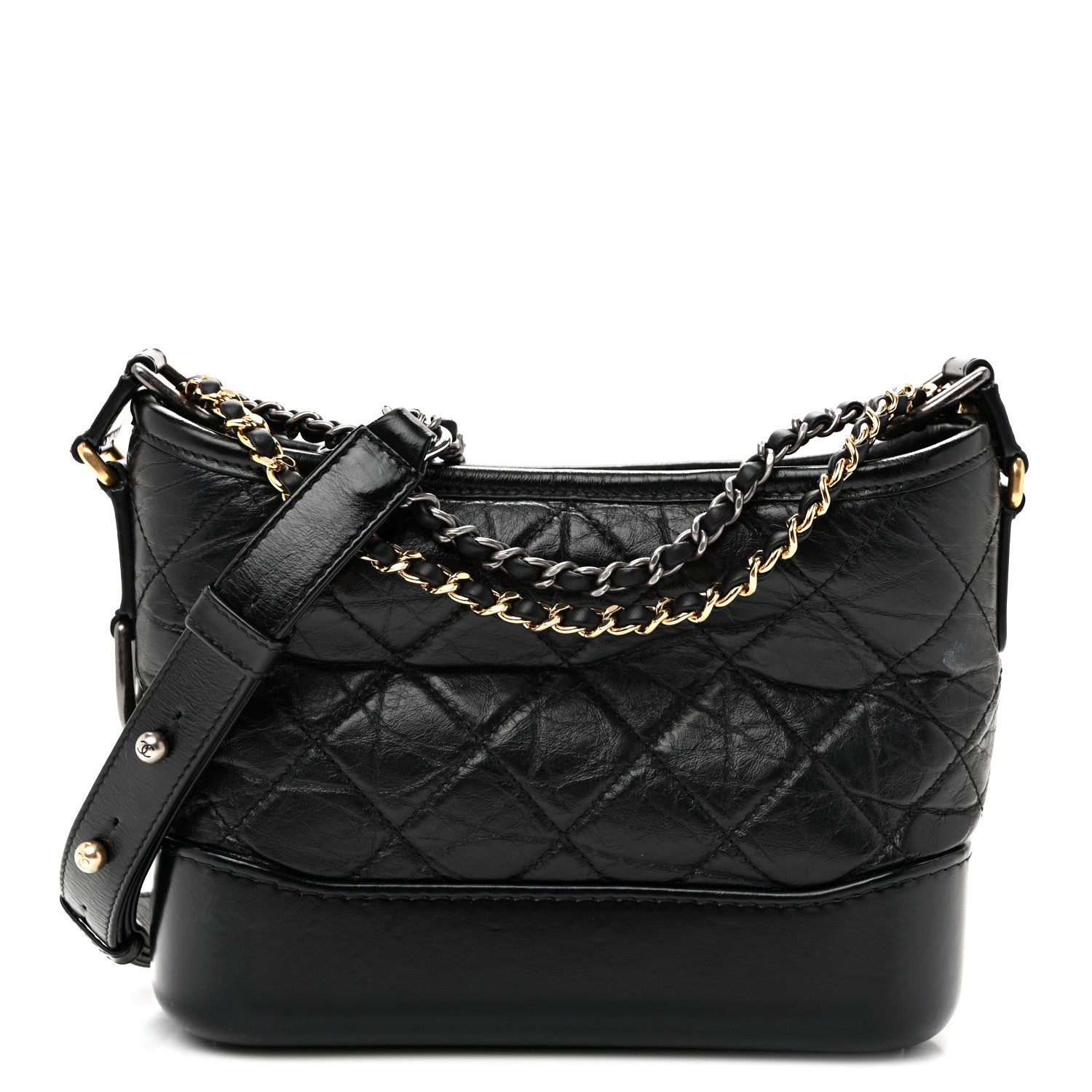 Chanel Aged Calfskin Quilted Small Gabrielle Hobo  Black 1 of 11