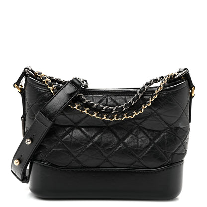 Chanel Aged Calfskin Quilted Small Gabrielle Hobo  Black 1 of 11