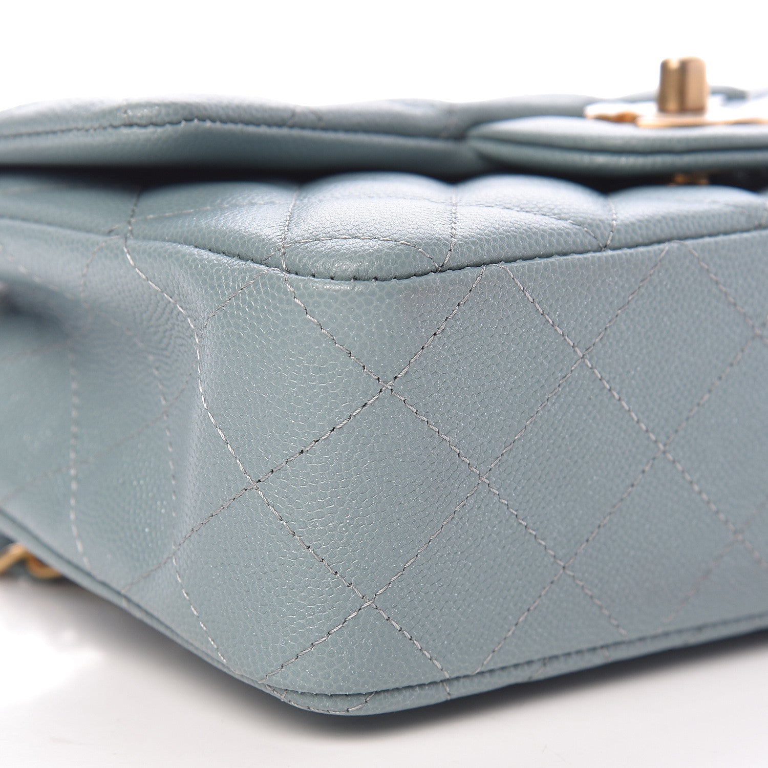 Chanel Iridescent Caviar Quilted Mini Rectangular Flap Light Blue 9 of 11