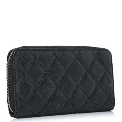 Chanel Caviar Quilted Small Zip Around Wallet Black 2 of 4