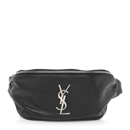 Saint Laurent Lambskin Monogram Belt Bag Black 1 of 10