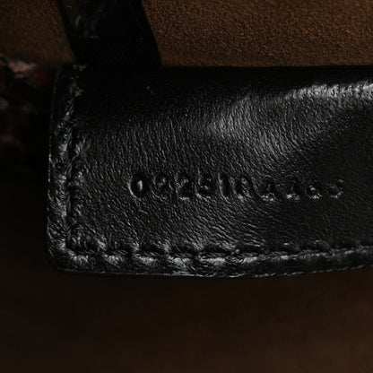 Chloe Goatskin Snakeskin Embossed Spin Tote Sooty Brown 7 of 10