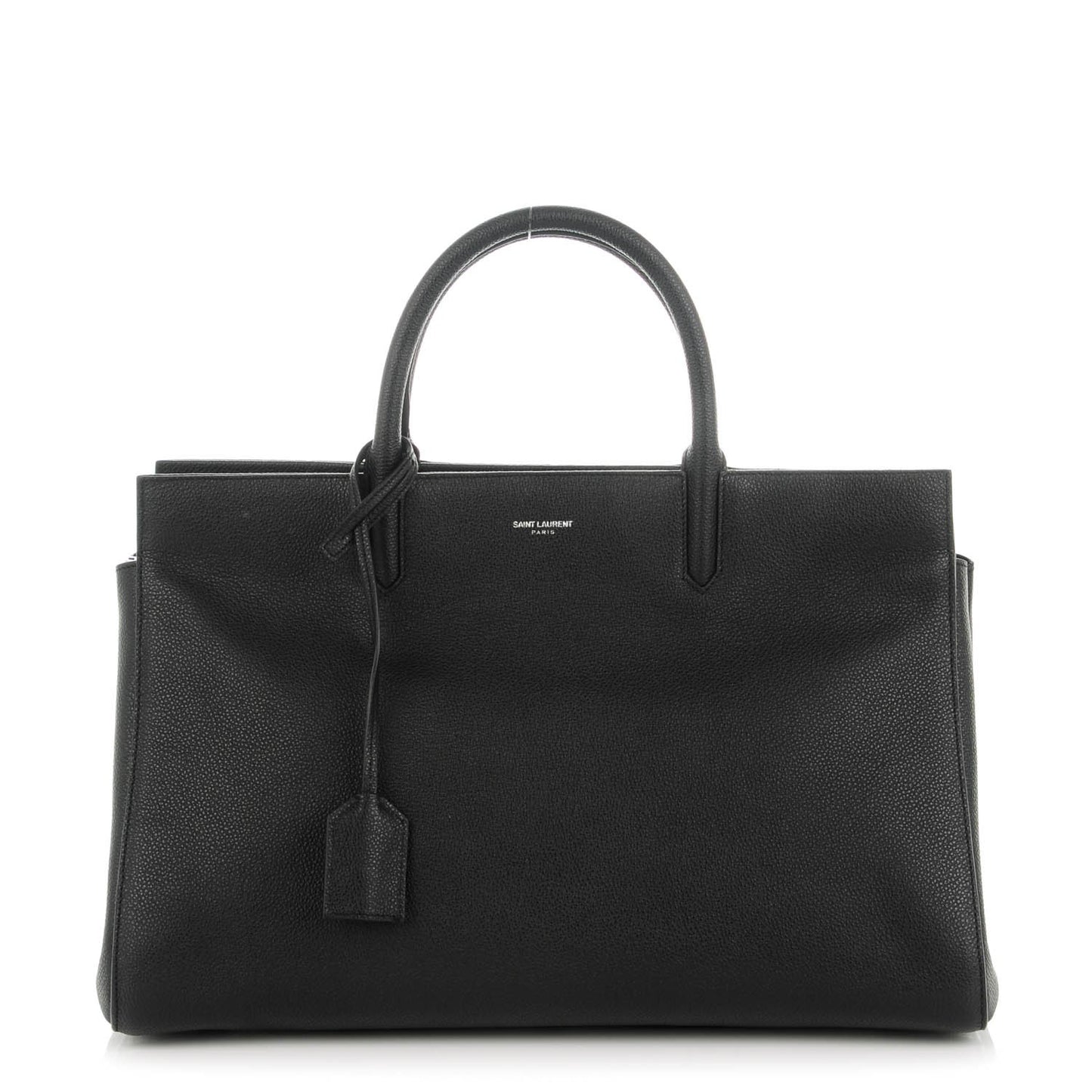 Grained Calfskin Medium Cabas Rive Gauche Black