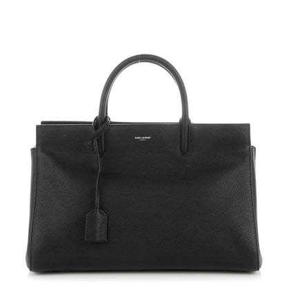 Saint Laurent Grained Calfskin Medium Cabas Rive Gauche Black 1 of 7