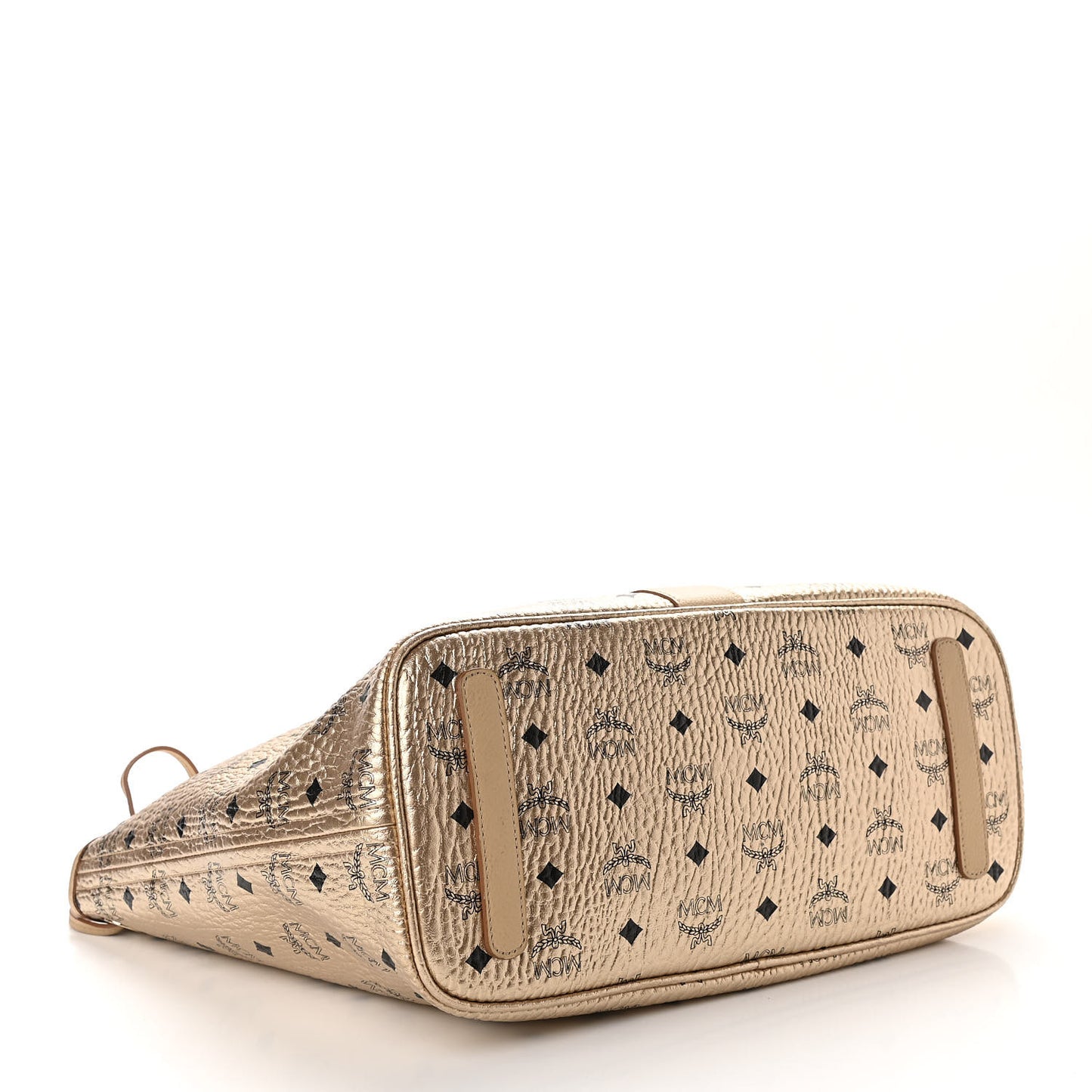 Metallic Visetos Medium Liz Reversible Shopper Tote Gold