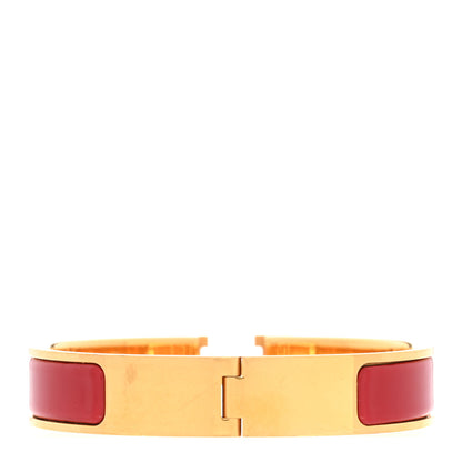 Hermes Enamel Narrow Clic Clac H Bracelet PM Rouge Vif 3 of 5