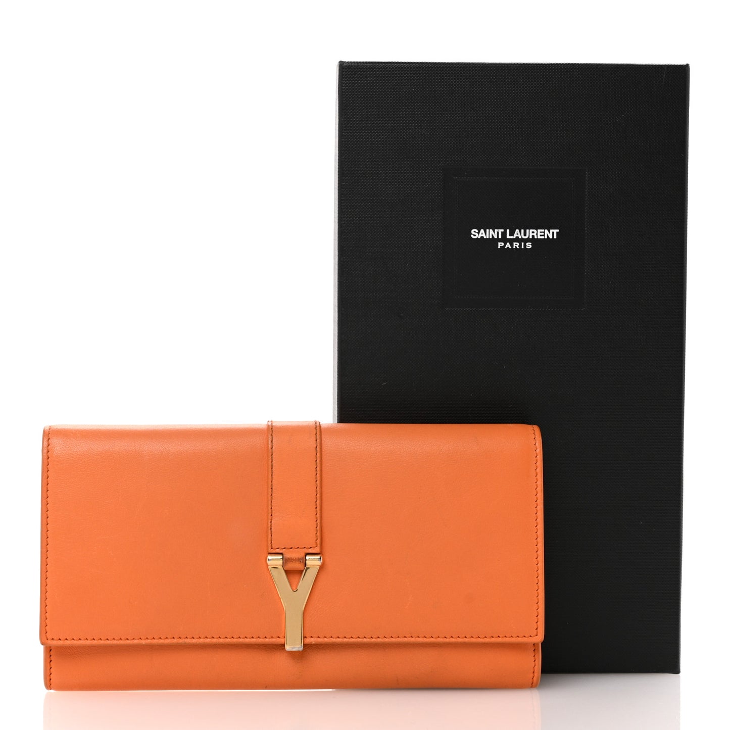 Calfskin Classic Y Ligne Wallet Orange