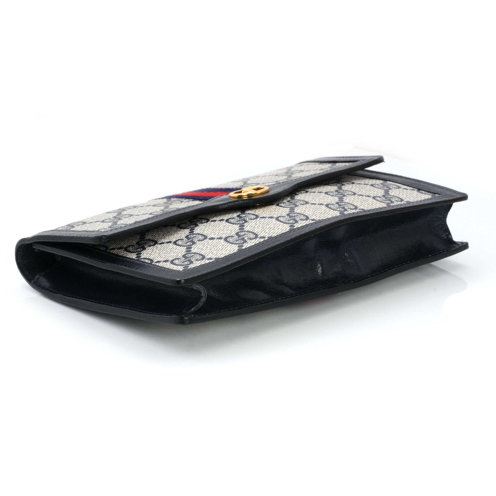 Gucci Monogram Web Cosmetic Case Accessories Pouch Navy 3 of 6