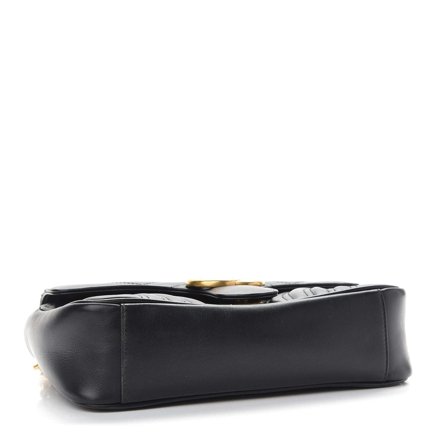 Gucci Calfskin Matelasse Small GG Marmont Shoulder Bag Black 3 of 10