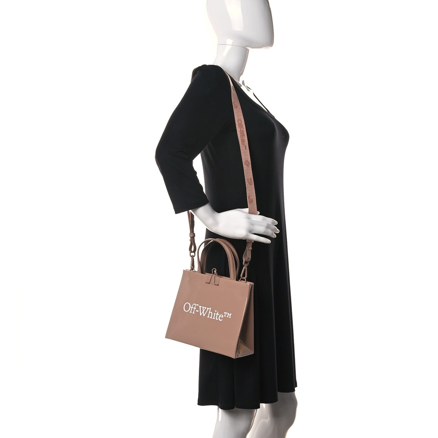 Patent Mini Box Bag Nude Beige