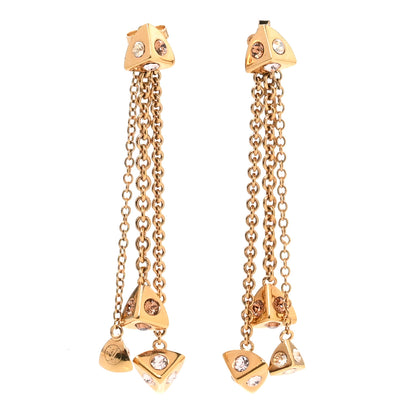 Louis Vuitton Crystal Chain Trunkies Earrings  Gold 1 of 4
