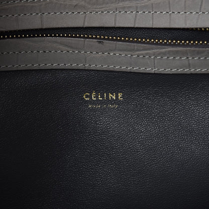 Celine Crocodile Embossed Nubuck Medium Phantom Luggage Grey 6 of 16