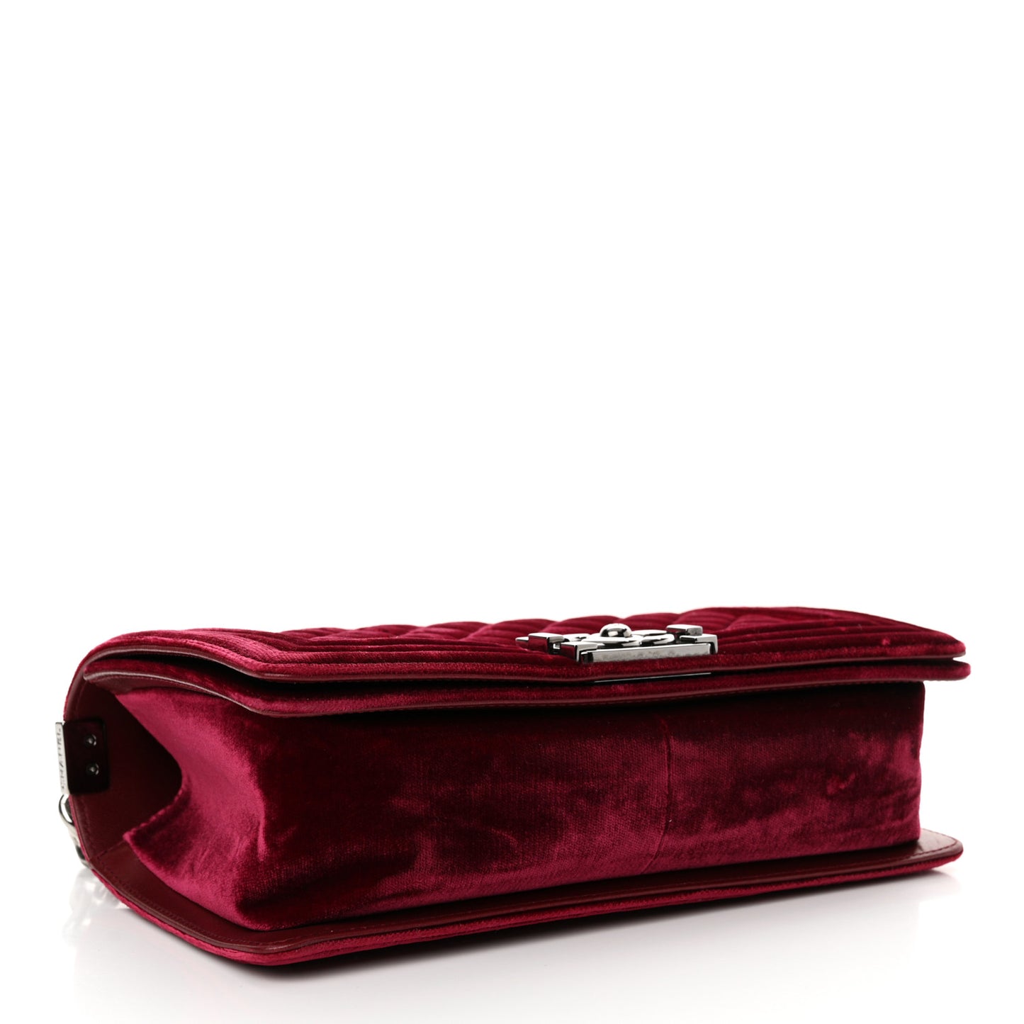Velvet Quilted Medium Boy Flap Burgundy