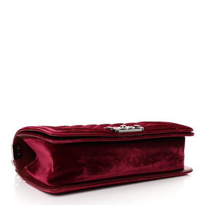 Chanel Velvet Quilted Medium Boy Flap Burgundy 4 of 11