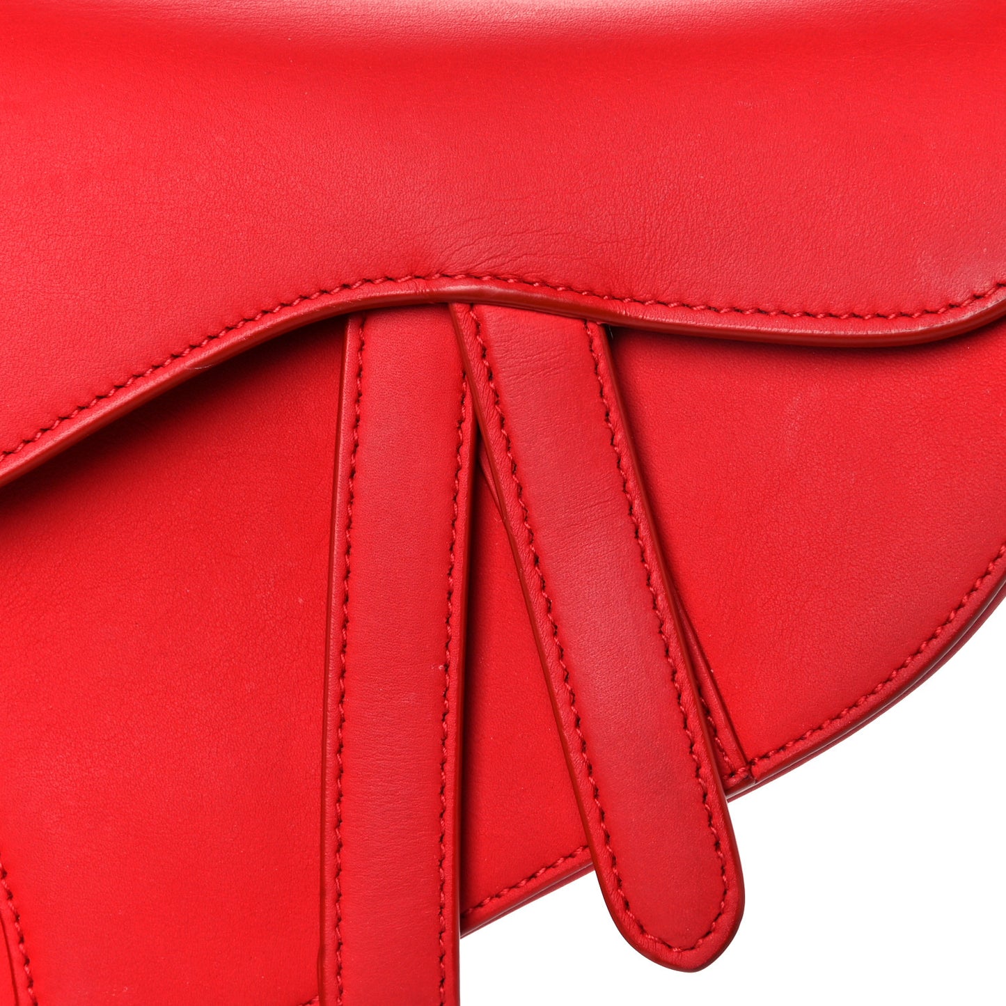 Ultra Matte Calfskin Mini Saddle Bag Red