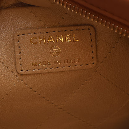 Chanel Lambskin Medium CC Pouch With Handle Brown 6 of 10