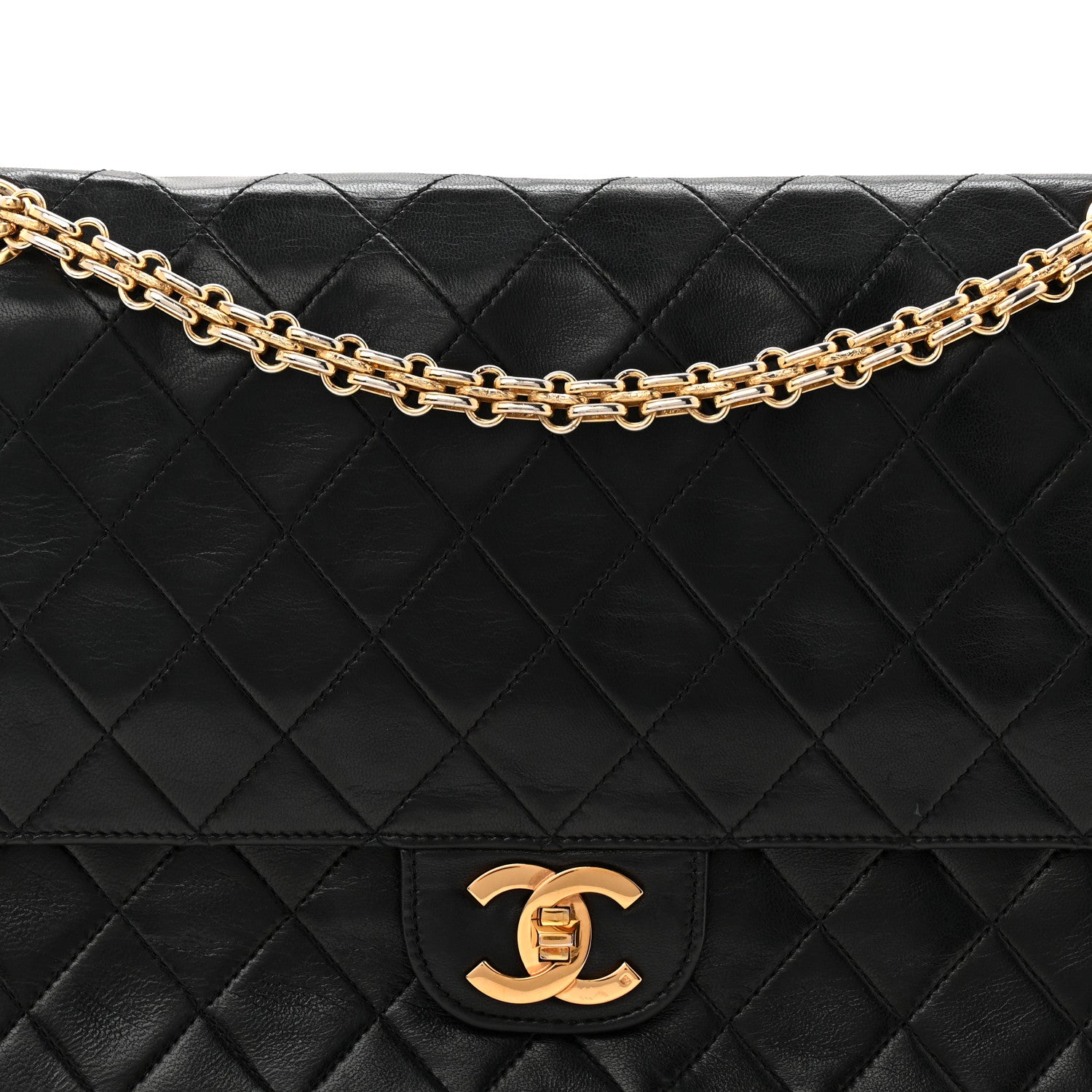 Chanel Lambskin Quilted Medium Double Flap Bijoux Chain Black 8 of 12
