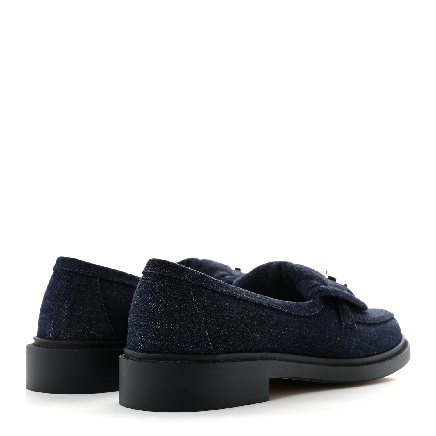 Chanel Denim CC Turnlock Loafers 36 Dark Blue 5 of 10