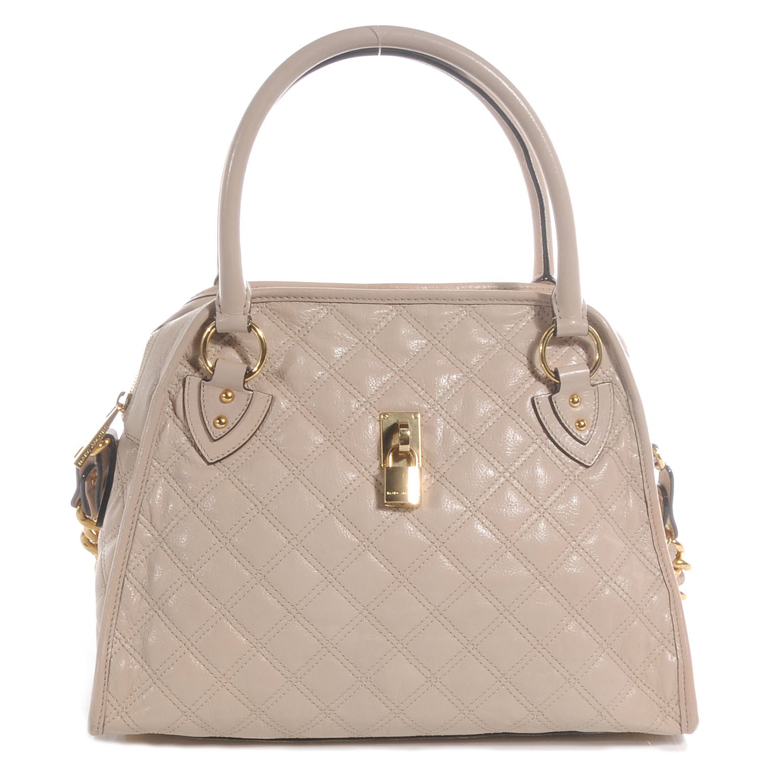 Marc Jacobs Goatskin Lacquered Quilting Class Satchel Ivory 1 of 8
