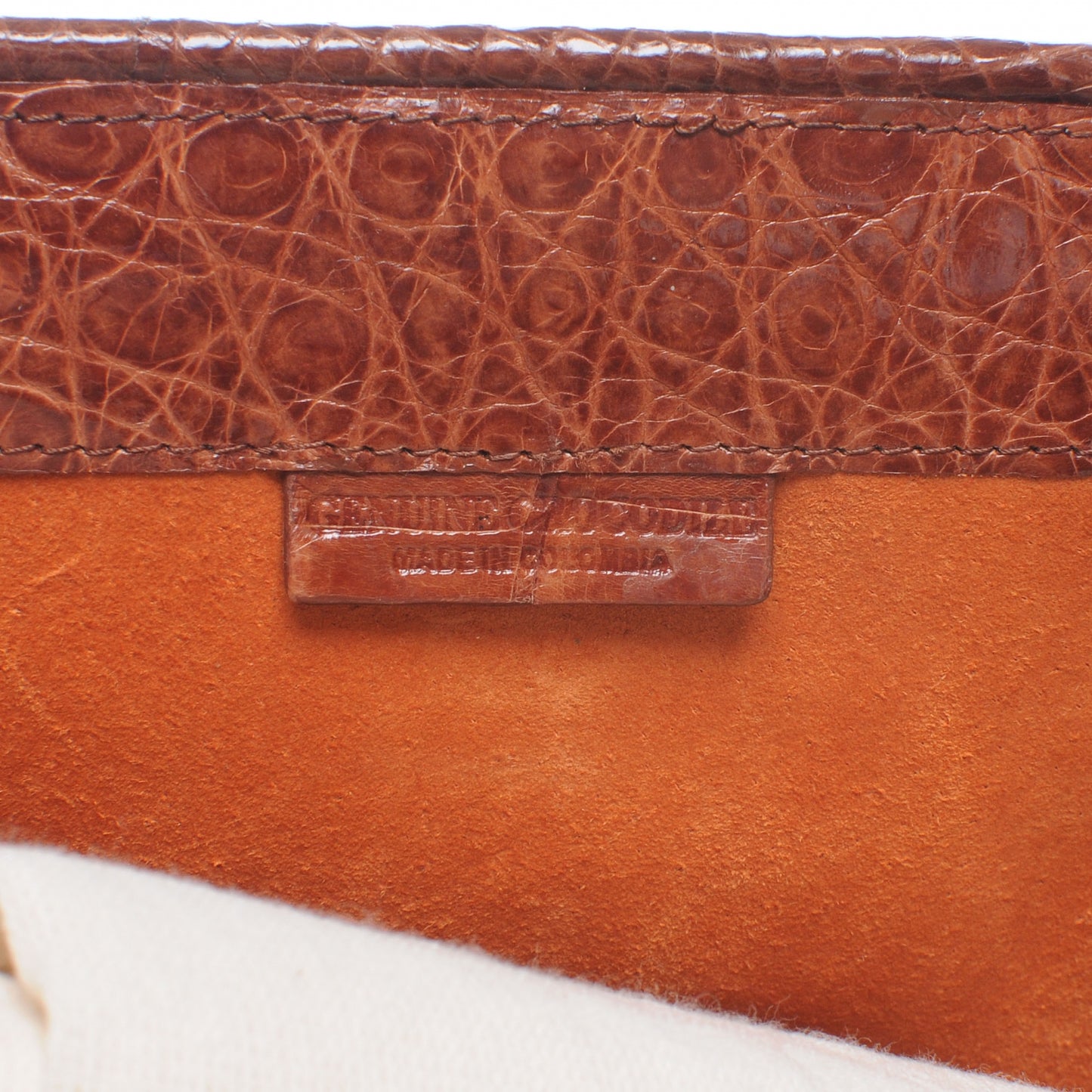 Crocodile Frame Bag Cognac