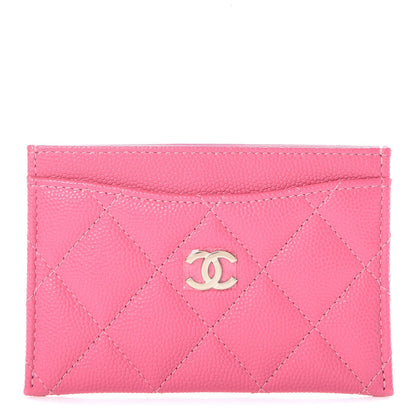 Chanel Metallic Caviar Quilted Card Holder Pink 1 of 9