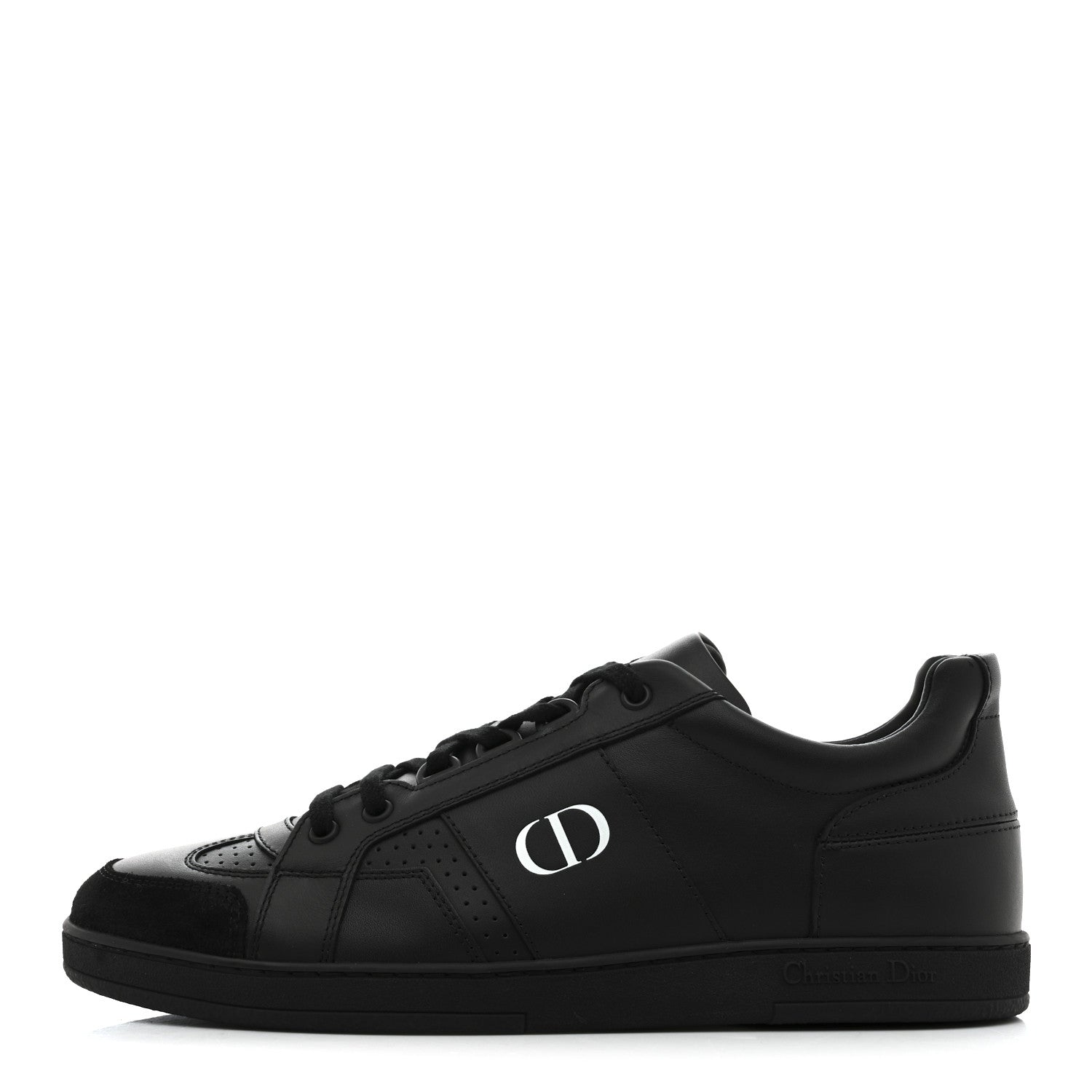 Christian Dior Calfskin Suede Logo Sneakers 40 Black 1 of 10