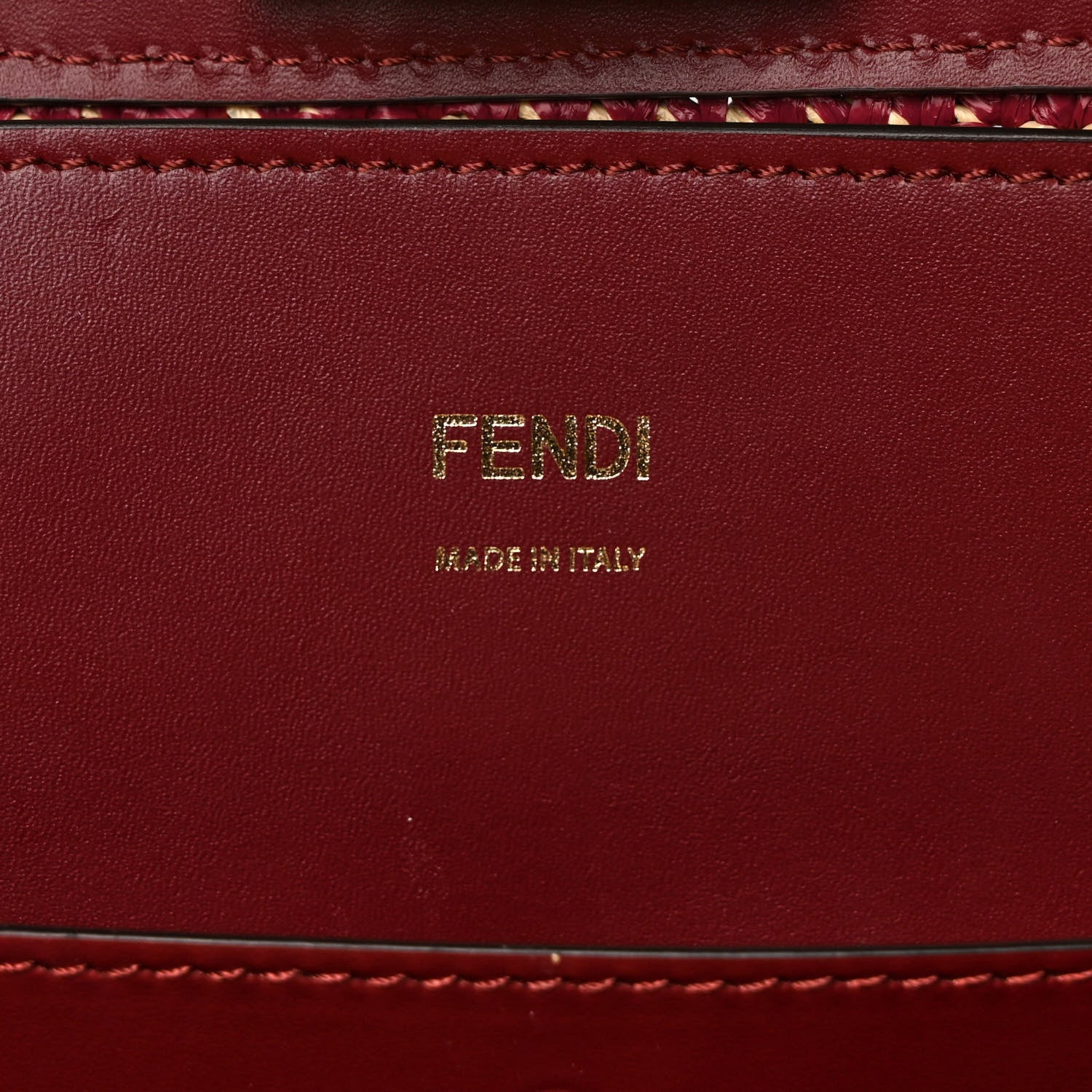 Fendi Raffia Vitello King FF Woven Medium Peekaboo X-Tote Barolo Natural 6 of 8