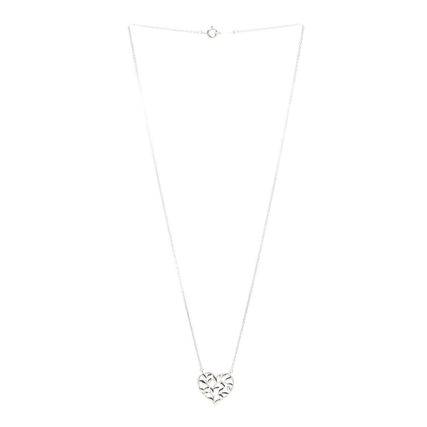 Sterling Silver Paloma Picasso Olive Leaf Heart Pendant Necklace