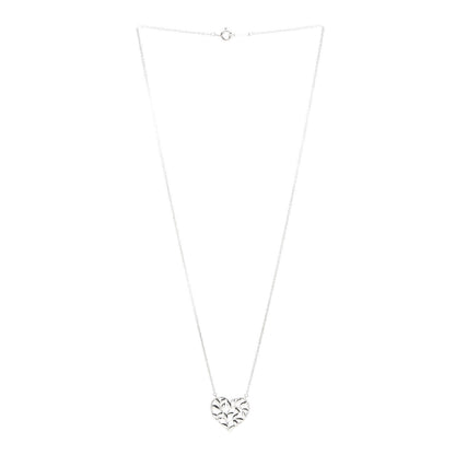 Tiffany Sterling Silver Paloma Picasso Olive Leaf Heart Pendant Necklace 3 of 6