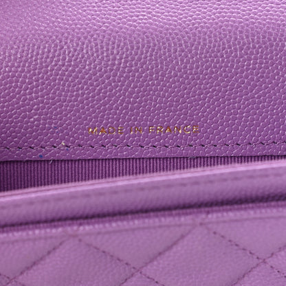 Chanel Caviar Quilted Flap Card Holder Wallet Purple 7 of 10